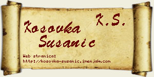 Kosovka Susanić vizit kartica